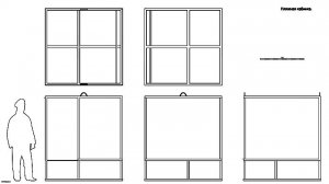 Пляжная кабинка. Чертёж. Beach locker room A. Drawings.