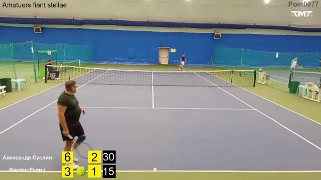 Любительский теннис Александра Суслина и Виктора Репина уровень 3+ смотреть онлайн