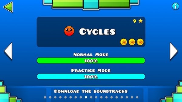 Geometry dash : Level 9 - Cycles (all coins)