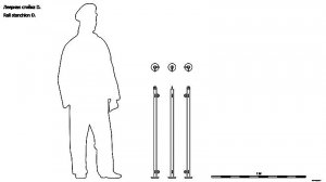 Леерные стойки D. Чертёж. Rail stanchion D. Drawings.