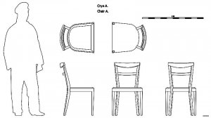 Стул А. Чертёж. Chair A. Drawings.