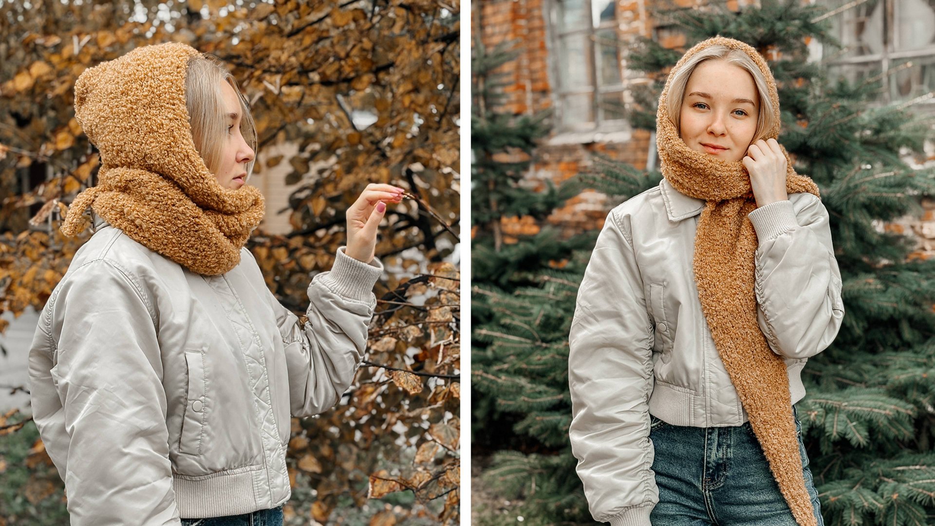 Капюшон с шарфом спицами | Мастер-класс по вязанию для начинающих смотреть онлайн