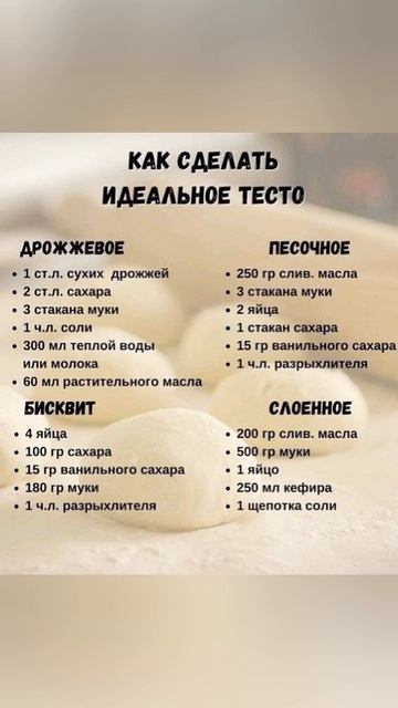 Как сделать идеальное тесто