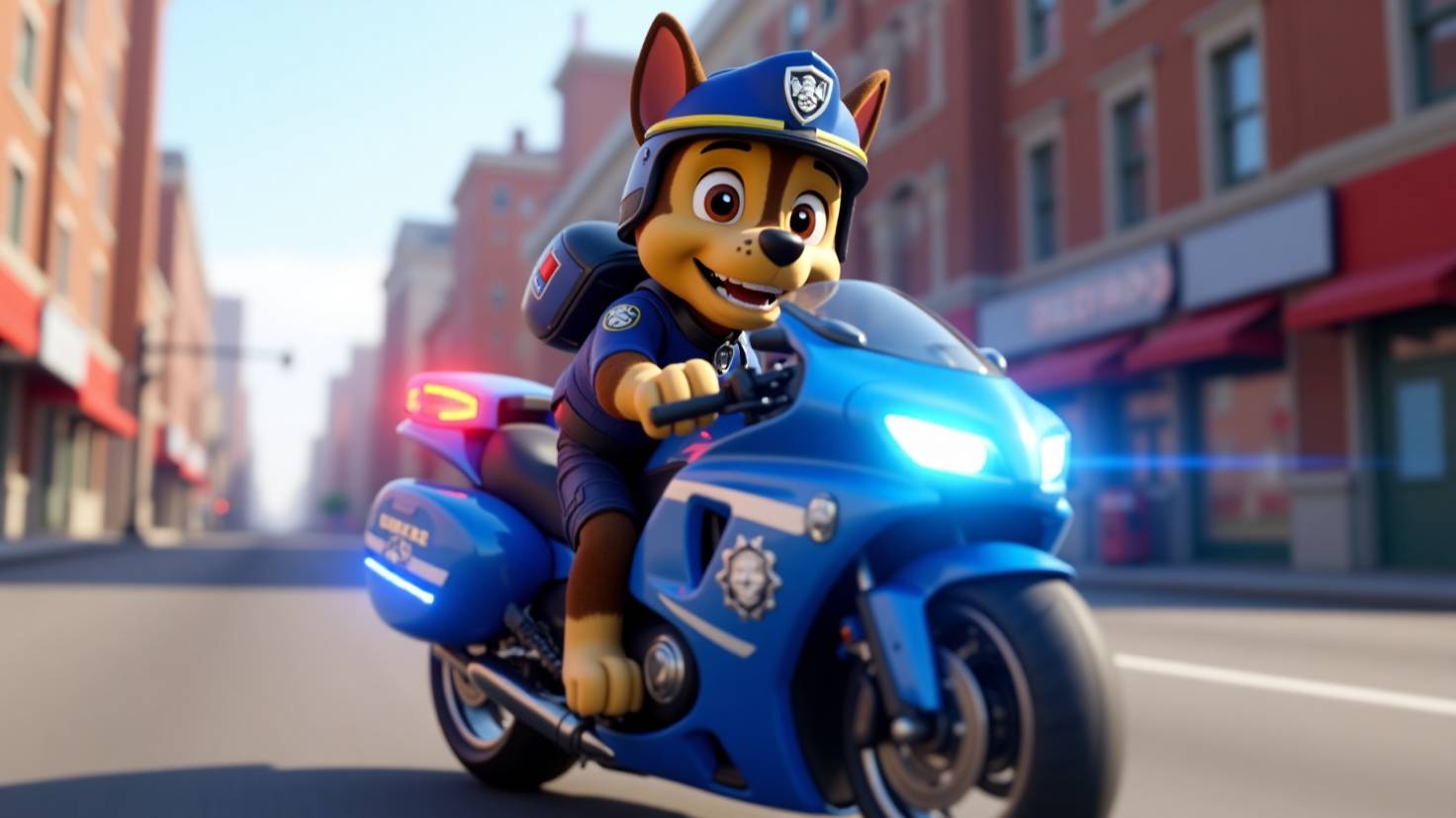 Щенячий патруль, Скай, Маршал, Эверест, Гончик, Крепышь и Зума стали полицейскими на мотоциклах смотреть онлайн