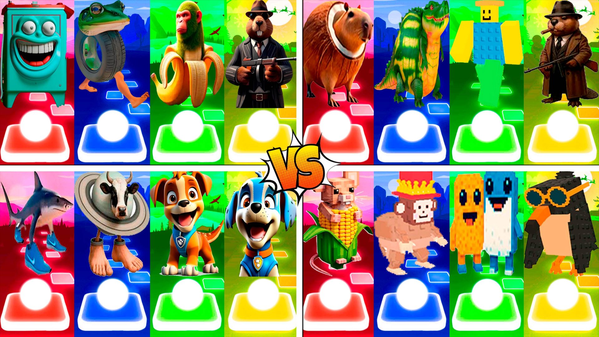 МЕГАМИКС БОМ БОМ БОМ ГАЗУН 🆚 БОНЕКА АМБАЛАБУ 🆚 ДРУГИЕ БРЕЙНРОТ МЕМЫ | Tiles Hop №265-268 смотреть онлайн