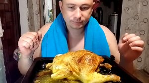 мукбанг/обжорыч/курочка в духовке целиком, ВОСПОМИНАНИЯ ДВА ГОДА НАЗАД/ВКУСНЯШКИ/