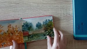 Листалка. Акварельный блокнот, который лежал полгода без дела.