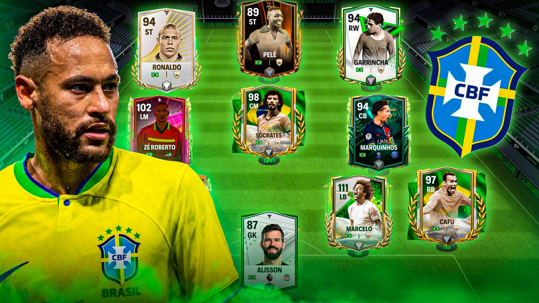 СОБРАЛ ЛЕГЕНДАРНЫЙ СОСТАВ «БРАЗИЛИИ» в FC MOBILE 26! (Фифа мобайл 26) смотреть онлайн