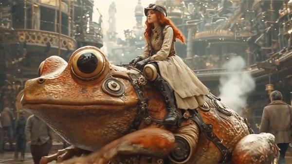 Mystical Creatures in a Steampunk World - AI steampunk Girls