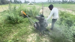 Запуск водяного насоса с дизельным двигателем. Технология 100 - летней давности