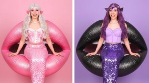 🧜 Розовая русалка vs чёрная русалка ✨ Волшебное преображение!