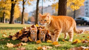 Котики и осень