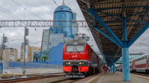 "Орущий помоха и приветливые пассажиры" Электровоз ЭП2К - 447 с поездом N015М Самара - Москва