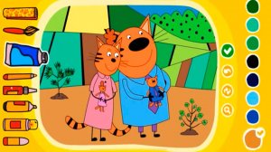 Три кота / Раскраска три кота / Три хвоста / Раскраски для детей / Учим цвета три кота