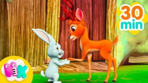 Das Kaninchen und der Hirsch  Lieder mit Tieren für Kinder | HeyKids Kinderlieder TV
