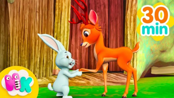 Das Kaninchen und der Hirsch Lieder mit Tieren für Kinder | HeyKids Kinderlieder TV