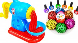 Мультики залипалки. Пропускаем через мясорубку разноцветный слайм. Мультики для детей и малышей