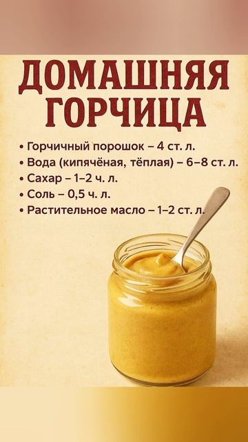 Рецепт домашней горчицы