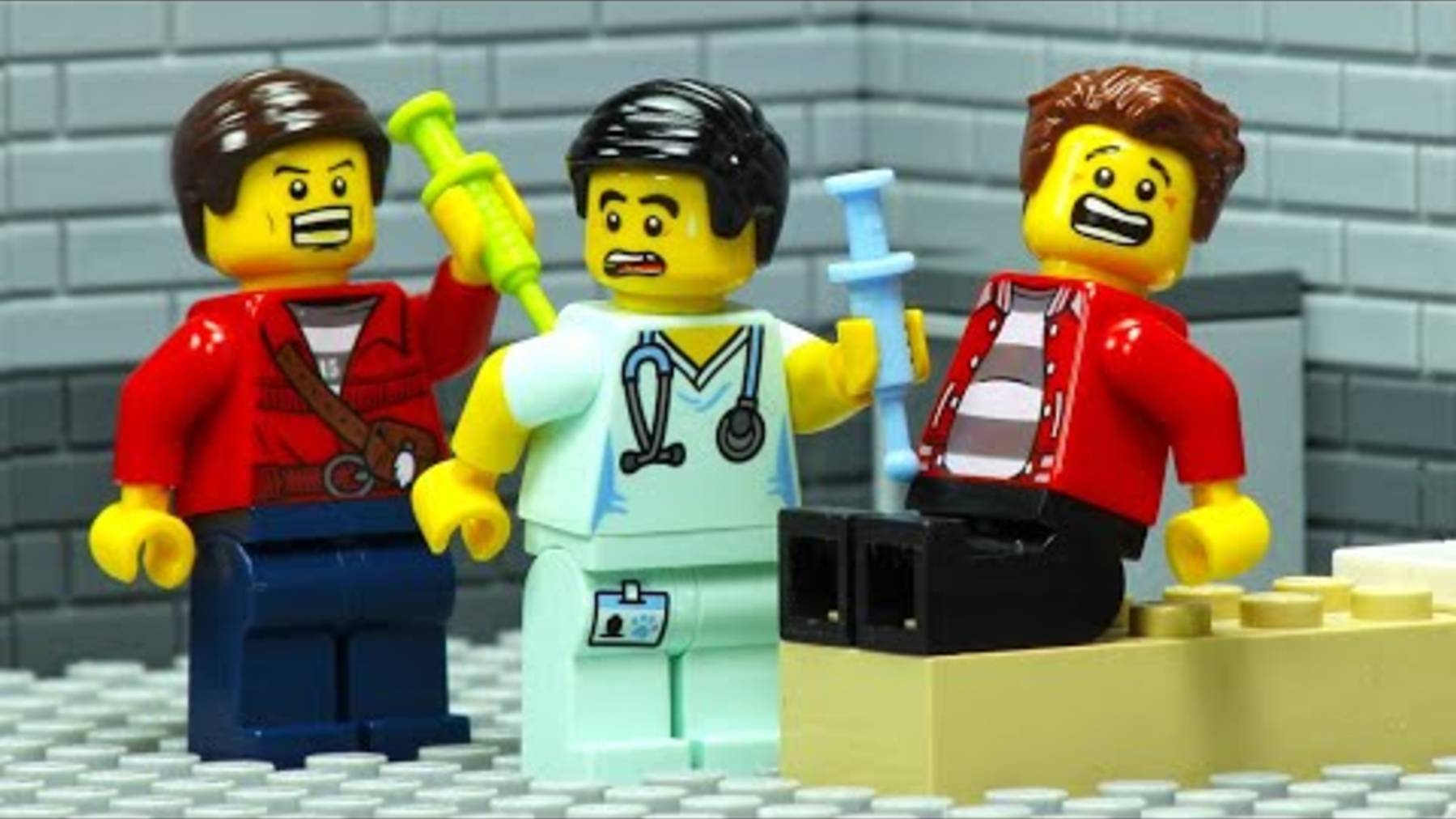 Мультфильм Ограбление банка в Лего Сити, авария, побег из больницы