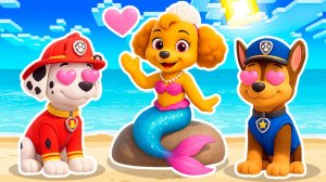 КОГО ВЫБЕРЕТ СКАЙ РУСАЛКА? ВЛЮБЛЁННОГО МАРШАЛА ИЛИ ГОНЩИКА ЩЕНЯЧИЙ ПАТРУЛЬ в МАЙНКРАФТ МУЛЬТИК