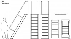 Трап А. Чертёж. Ladder A. Drawings.