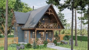 Самый красивый дом 6x7.5 м! 🌳 Деревянный двухэтажный дом с балконом и 2 спальнями
