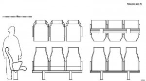 Пассажирское кресло А3. Чертёж. Passenger seat A3. Drawings.