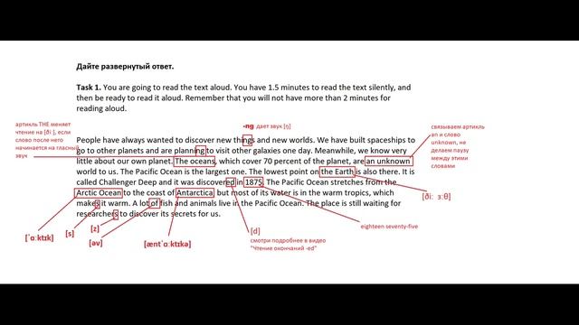 Говорение ОГЭ (Английский), Часть 1, Чтение, Текст 1, Комментарии,