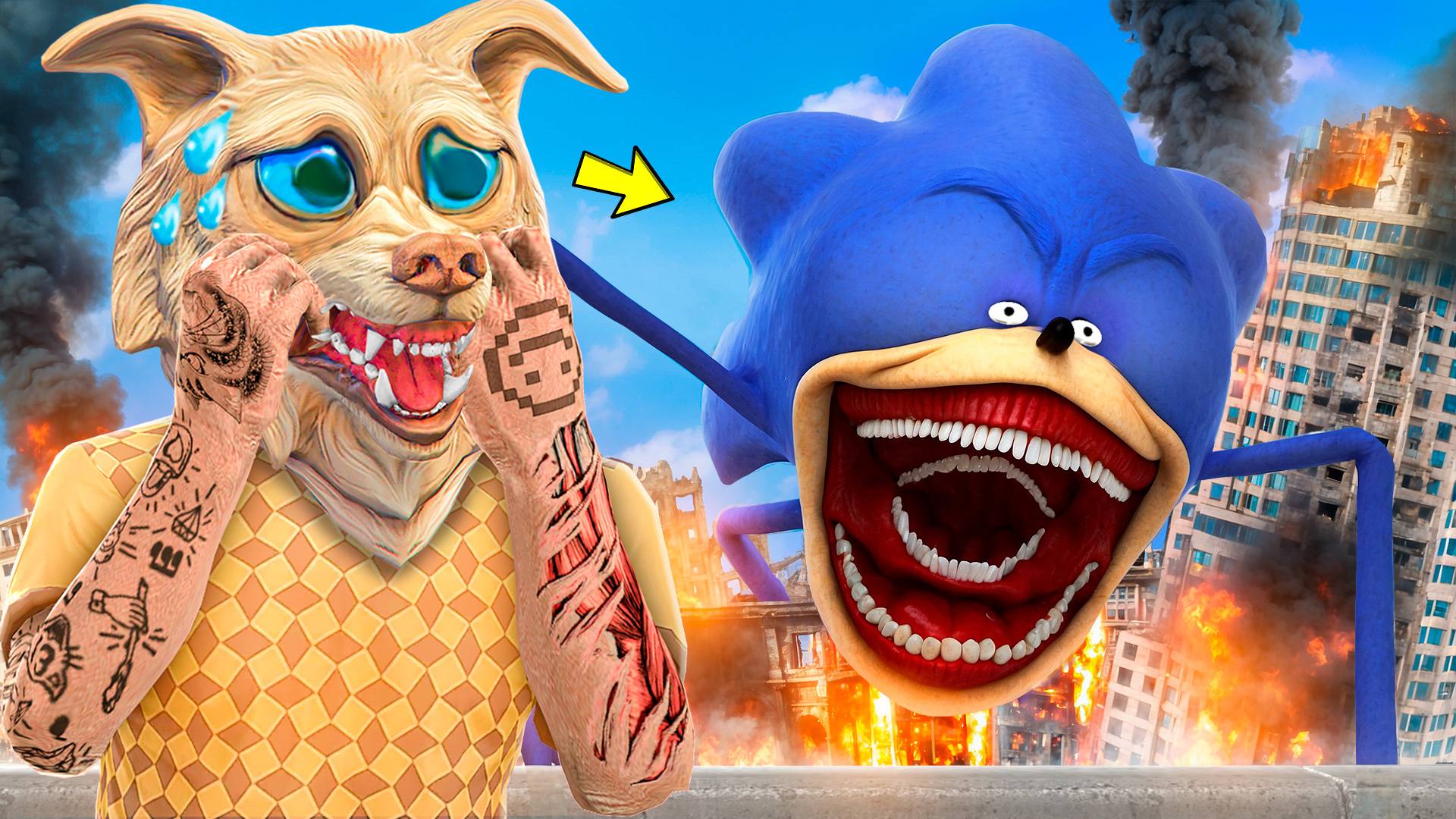 ЗА МНОЙ ОХОТИТЬСЯ СОНИК ПОЖИРАТЕЛЬ В ГТА 5 ! - 24 ЧАСА СПАСАЮСЬ В GTA 5 смотреть онлайн