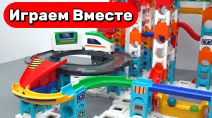 АСМР КОНСТРУКТОР С ГОРКАМИ ВИТЕХ ДЛЯ ДЕТЕЙ 🔴🔴🔴 СТРОИМ ВМЕСТЕ ГОРКИ И ЗАПУСКАЕМ ШАРИКИ