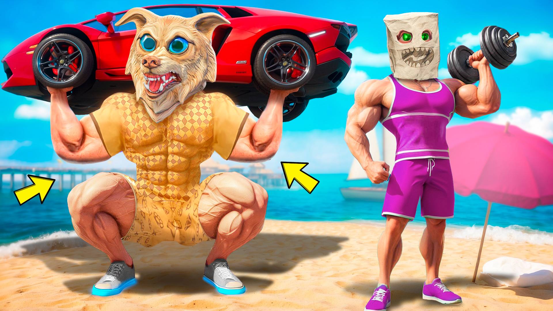 Я СТАЛ САМЫМ СИЛЬНЫМ ЧЕЛОВЕКОМ В ГТА 5 ! - ФЛЕЙЗИН СТАЛ КАЧКОМ НА 24 ЧАСА смотреть онлайн