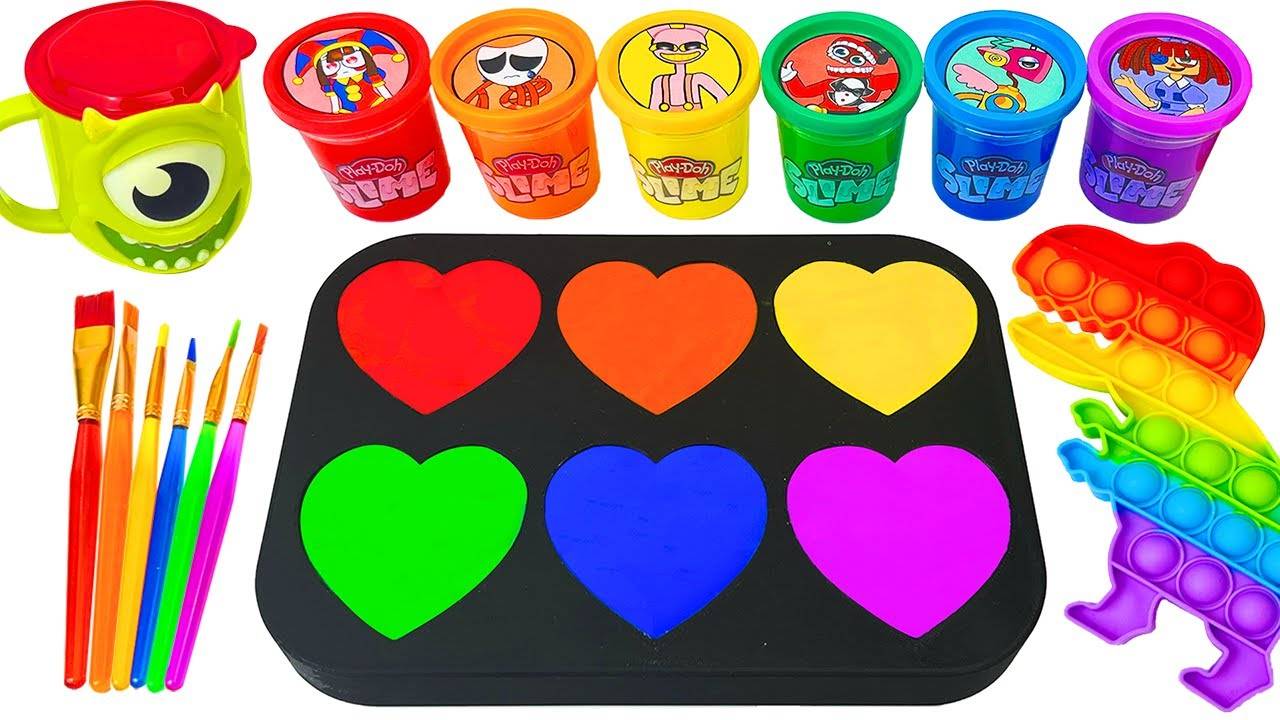 ИГРАЕМ В ЦВЕТНЫЕ СЛАЙМЫ ЗАЛИВАЕМ В ФОРМУ СЕРДЕЧЕК ВИДЕО ДЛЯ ДЕТЕЙ ДЕТСКИЙ КАНАЛ ИГРАЛКИ-ЗАЛИПАЛКИ смотреть онлайн