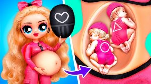 Куклы из Игры в Кальмара Стали Мамочками! Идеи поделок для кукол ЛОЛ ОМГ!