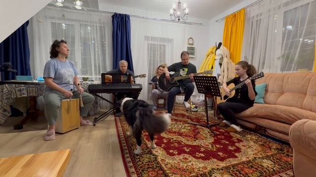 Облака. LaFaMiDo. Репетиция. 4.11.25. Маша первая запись на гитаре!!!. Лампа хвостом - не в такт.