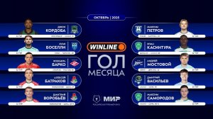 Winline гол месяца | Октябрь 2025 | Кандидаты