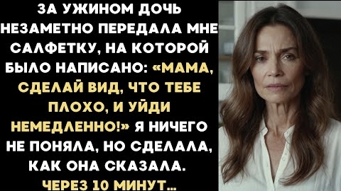ИСТОРИЯ ИЗ ЖИЗНИ/Мама, сделай вид, что тебе плохо и уйди немедленно,- сказала дочь за ужином