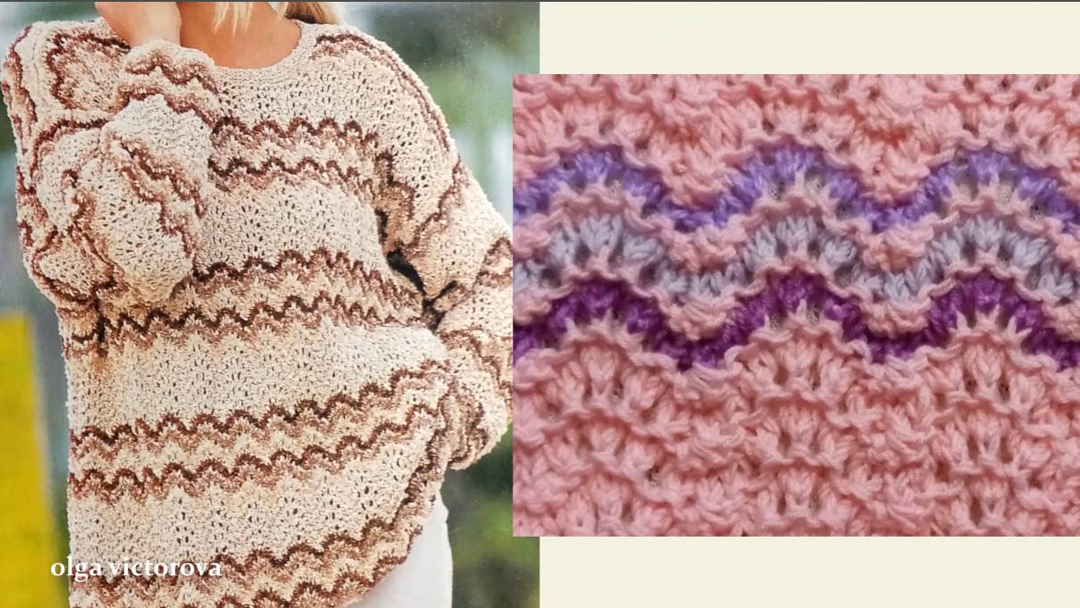 518 АЖУРНЫЙ ВОЛНИСТЫЙ УЗОР СПИЦАМИ Вязание Узоры спицами смотреть онлайн