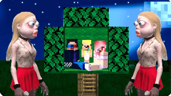 😳ПОСТРОИЛИ ДОМ на ДЕРЕВЕ и Пережили НОЧЬ Против СТРАННАЯ СОСЕДКА в МАЙНКРАФТ! НУБИК