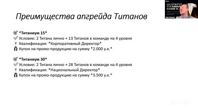 Юлия Фатеева Статус Titanium. Условия. Выгоды. Привилегии смотреть онлайн
