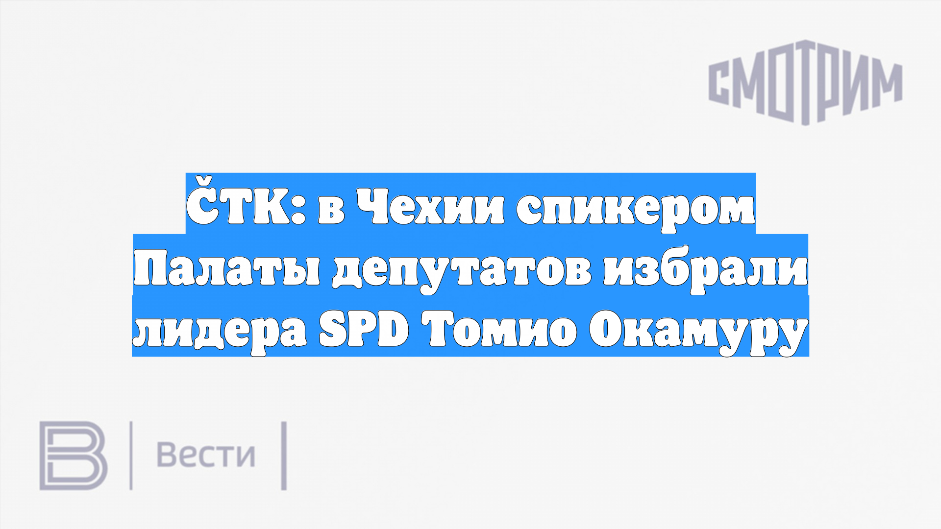 ČTK: в Чехии спикером Палаты депутатов избрали лидера SPD Томио Окамуру