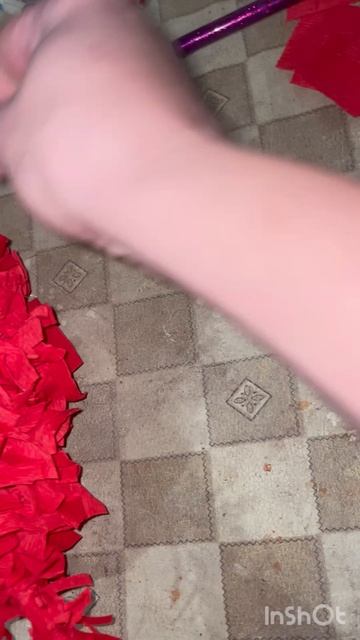 Пушистое сердечко на палочке