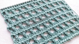 Лёгкий ажурный узор с рельефными горизонталями 🌞 Узор для лета