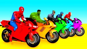 Человек-паук и Супергерои на Мотоциклах для детей. Мультфильмы для детей. Мультики для малышей.