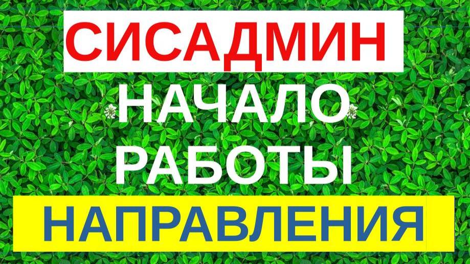 3.Начало работы сисадмина. Направления работ