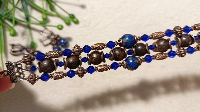 Браслет с бронзитом и лазуритом - фантастическое сочетание! #браслет #лазурит #натуральныекамни смотреть онлайн