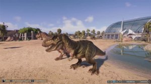 Мир юрского периода 2. Мультики про динозавров. Битва динозавров. Тиранозавр Спинозавр.