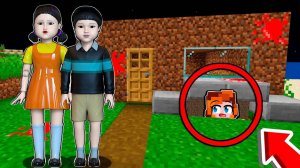 😳Я СПРЯТАЛАСЬ ОТ МАЛЬЧИКА И ДЕВОЧКИ КУКЛЫ ИЗ ИГРЫ В КАЛЬМАРА В СЕКРЕТНОМ МЕСТЕ В МАЙНКРАФТ