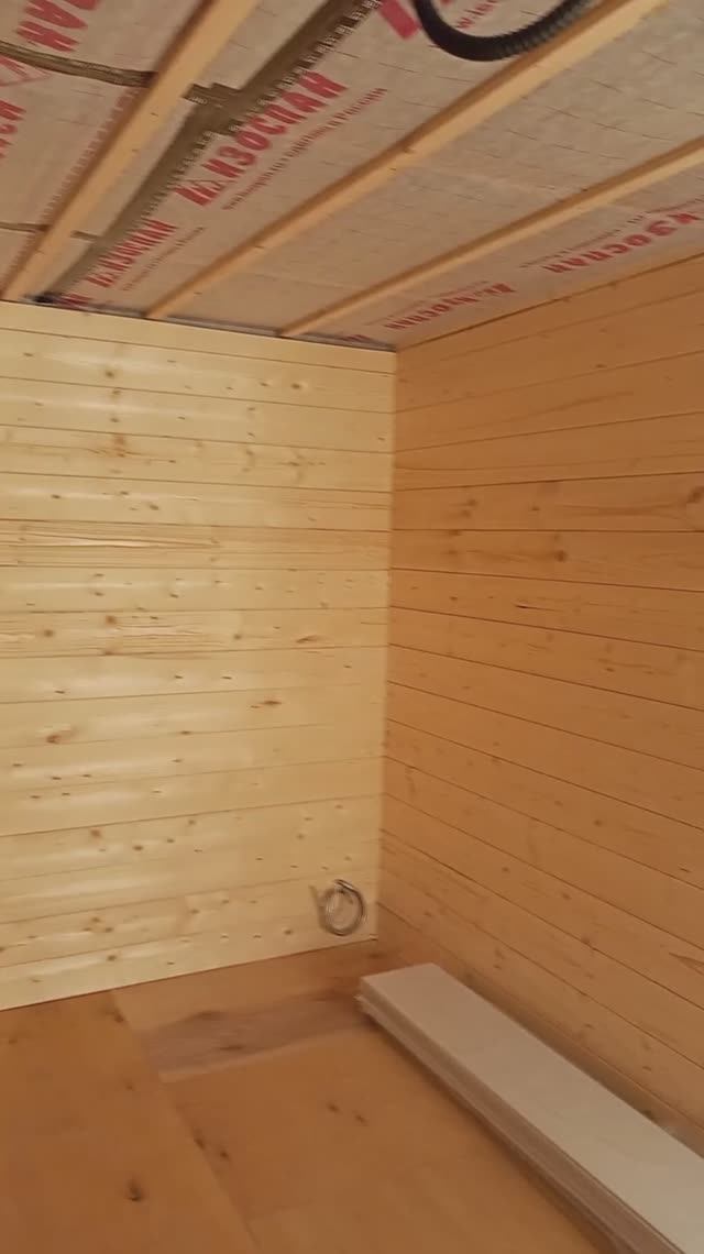 Обшивка гостевого домика имитацией бруса. Часть 2. смотреть онлайн