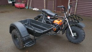 Мотоцикл СПРИНТ (Ижтехмаш). С грузовым боковым прицепом, на колесах 10" (23х7-10").