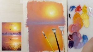 #9 Лебедь на озере. Работа с ограниченной палитрой. Мастер-класс для самых начинающих